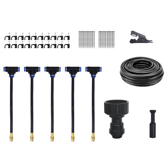 

Система полива сада, поливочный шланг с регулируемыми 360-градусными гибкими насадками, комплект для автоматического капельного полива 5m