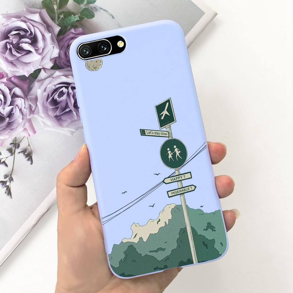 For Honor 10 Case Honor10 COL-L19 COL-L29 Fashion Moon Pattern Soft Silicon Protective Cover Phone Cases