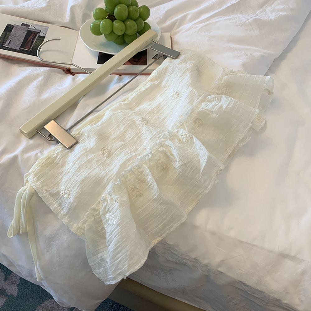 Shirt Extender Jazz Dance Hip Scarf Y2K Lace Gauze Skirt Belt Ruffled Edge Waistband Streetwear