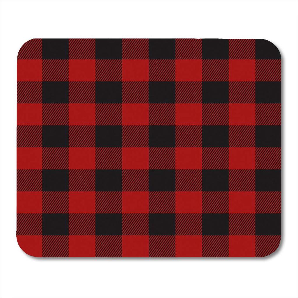 Red Flannel Lumberjack Plaid Pattern Alternating Overlapping Black and