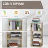 Wooden Wall Bookcase Shelf with 3 Shelves, Anti-Tipping, Anti-Slip Feet, 40x29.2x87.9cm