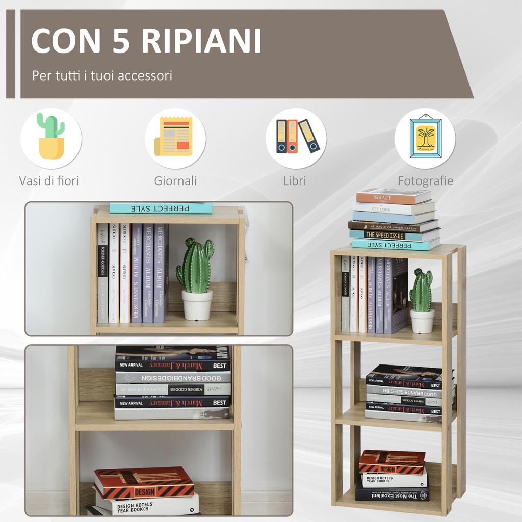Wooden Wall Bookcase Shelf with 3 Shelves, Anti-Tipping, Anti-Slip Feet, 40x29.2x87.9cm