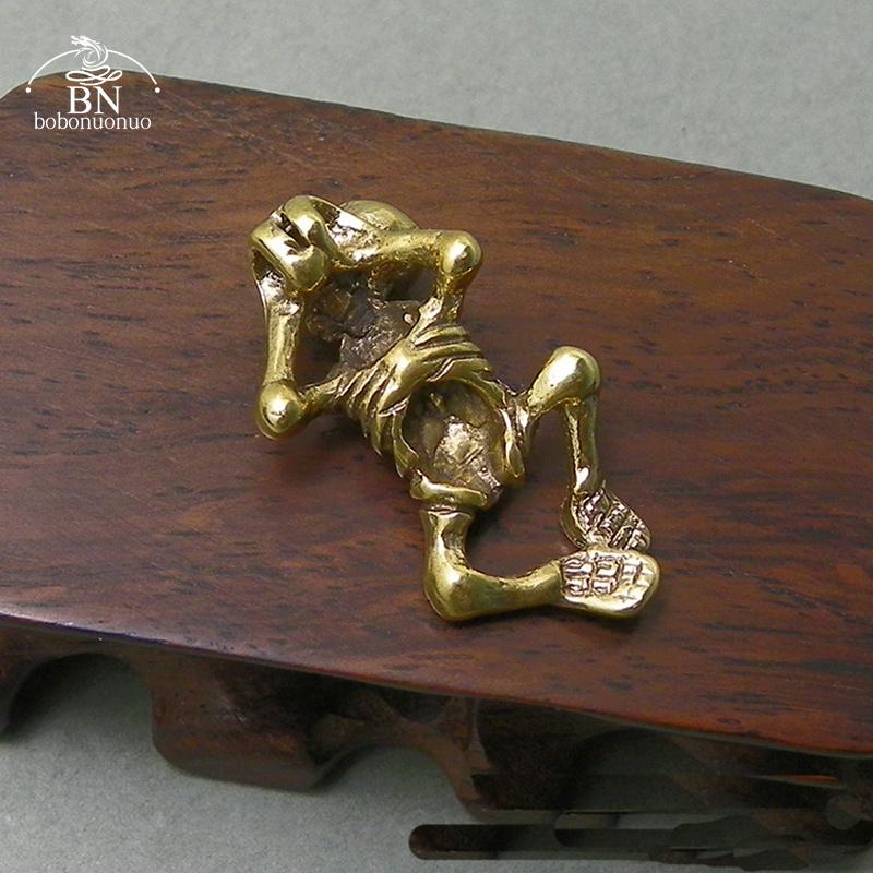 NOU Statuetă Om Schelet Craniu Cupru Pur Vintage Punk Brelocuri Figurine Decorațiuni Birou Decor Living Ornament Artizanat