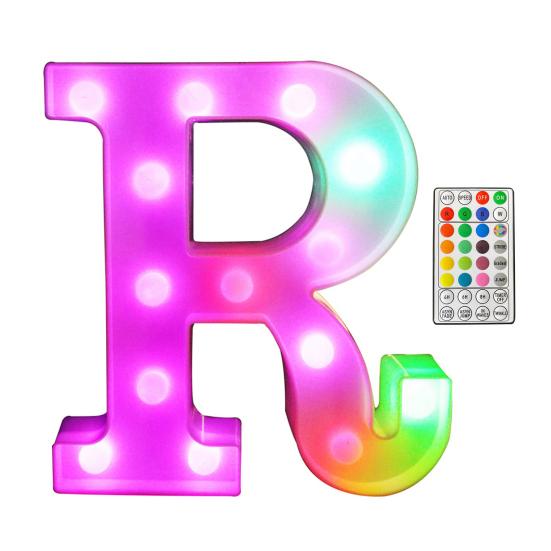 LED Letter Lamp with Remote Control, Dimmable Marquee Alphabet Light for Wedding Birthday Party, Indoor Outdoor Letter