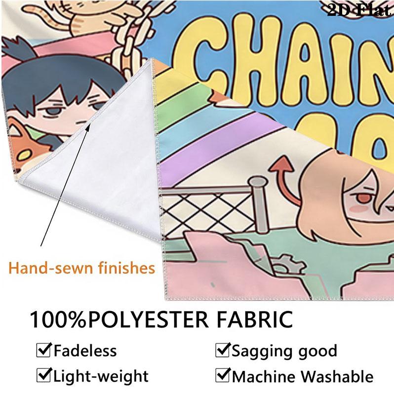 Tapestry Ścienne Chainsaw Man Estetyczna Dekoracja Ścienna Drukowany Materiał Koc Dekoracyjne Tapiserie Do Sypialni Salonu Wystrój Domu