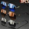 1PCS Vintage Ellipse Metal Frame Pilot Sunglasses Men Women UV400 Night Vision Fishing Driving Eyewear