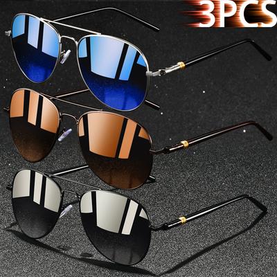 1 sztuka Vintage eliptyczne metalowe oprawki Pilotki Okulary przeciwsłoneczne Mężczyźni Kobiety UV400 Widzenie nocne Wędkarstwo Jazda Okulary