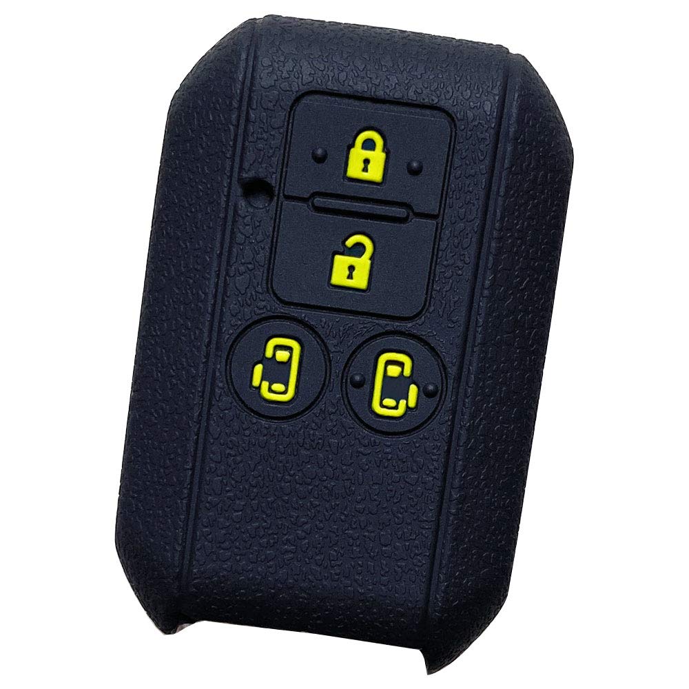 [IKT] Smart Key Silicone Cover for Suzuki / Mazda Cars, 4 Buttons, Black Yellow,
