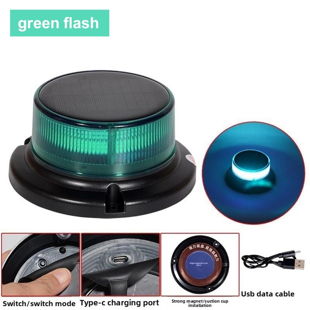 Solar Powered LED Roof Strobe Light Magnet Flash Warning Emergency Light Night Flashing Lamp Car Truck Roof Beacon Police Light