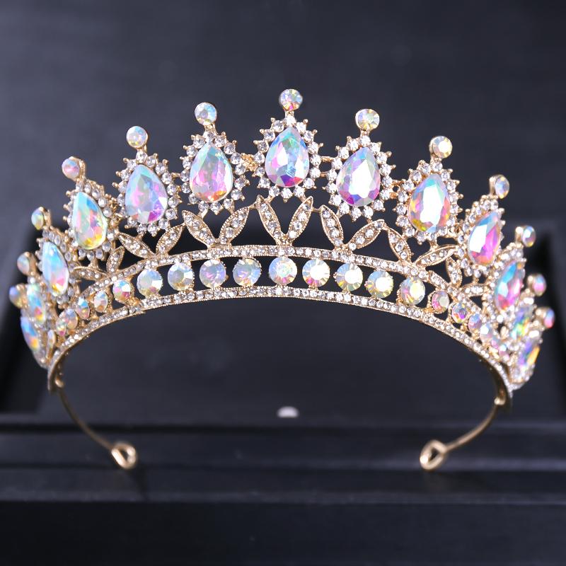 Baroque Vintage Crystal Tiaras And Crowns Rhinestone Queen Pageant Prom Diadem Crown Bridal Wedding Hair Accessories Jewelry