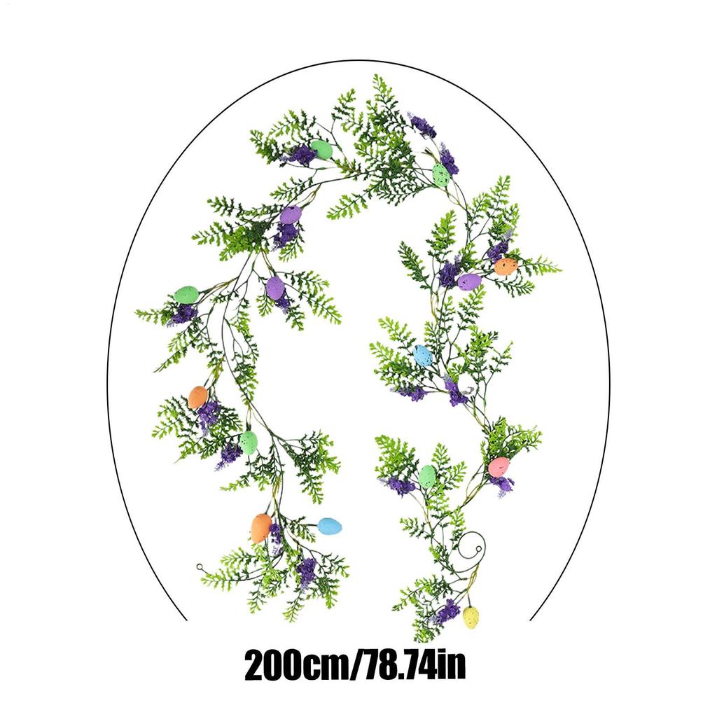 Easter Garland Decor Spring Ornament Holiday Decorations Rustic Artificial Easter Eggs Garland For Home Indoor Wall Fireplace