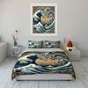 Ocean Wave Art Decor Set Soft Comfortable Duvet Cover Bedding Set Included 1*Duvet Cover & 2*Pillowcases, Gift