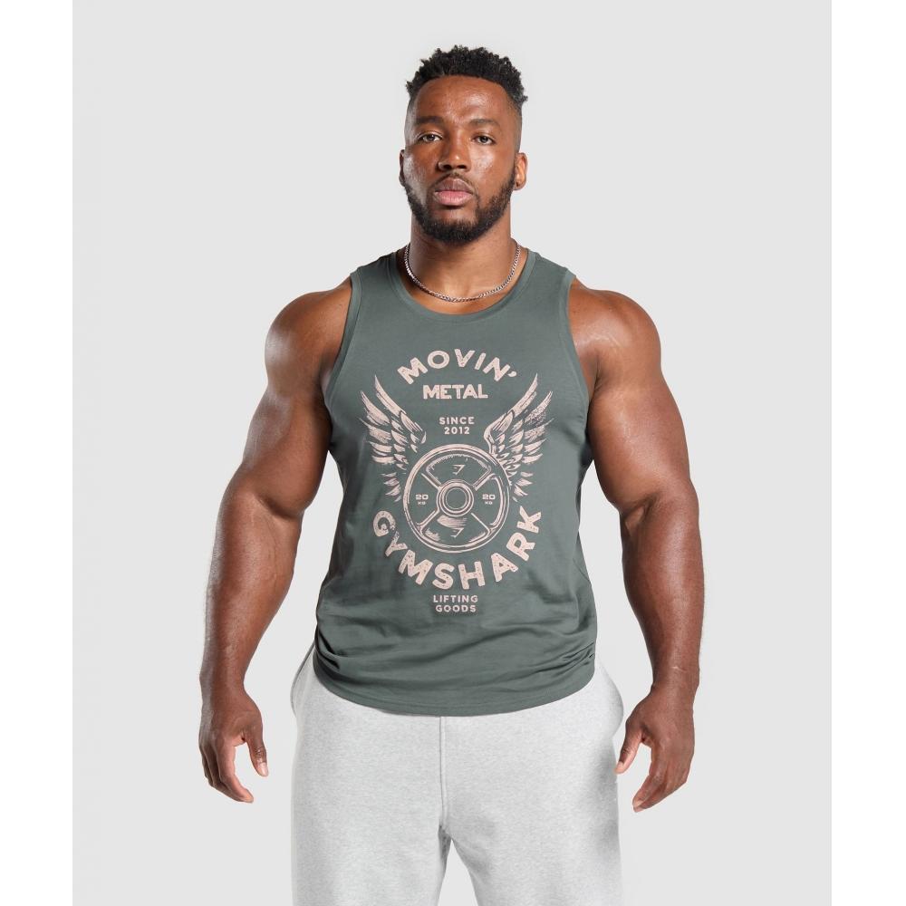

Gymshark Movin Metal Graphic Tank Slate Teal A1c4a Tbnh