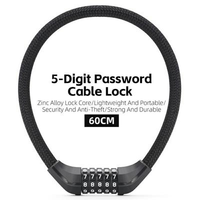 WEST BIKING YP0705121 Bicycle Electric Bike 5-Digit Combination Lock Steel Cable Anti-Theft Password Lock