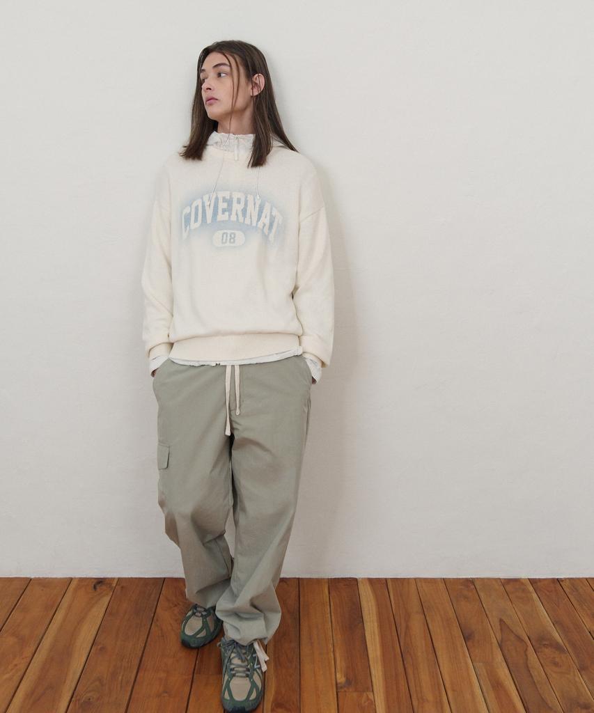 COVERNAT Semi-Wide String Cargo Easy Pants Light Khaki