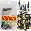 10-100Set Bullet Cone Spike and Stud Metal Screw Back for DIY Leather Craft Cool Rivets Punk Stud Coincal Layer 7X10mm