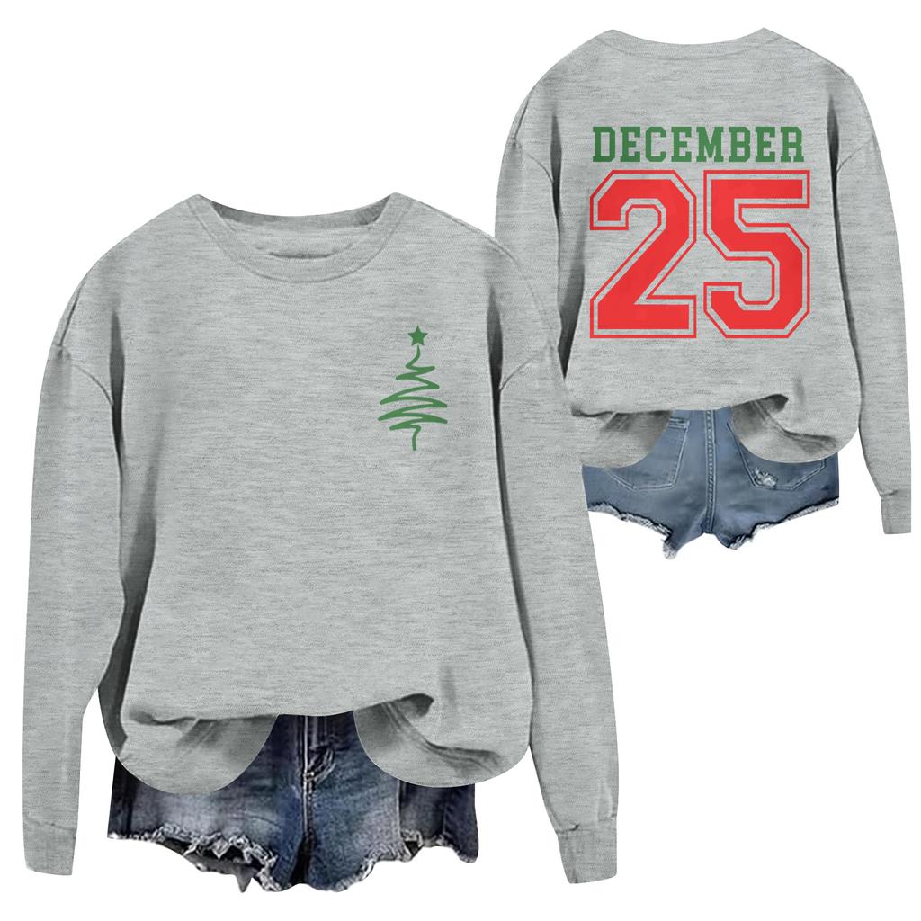 Christmas T-Shirts And Sweatshirts, Women'S Sweatshirts, Long-Sleeved Pullover Sweatshirts, Women'S Long-Sleeved Tops