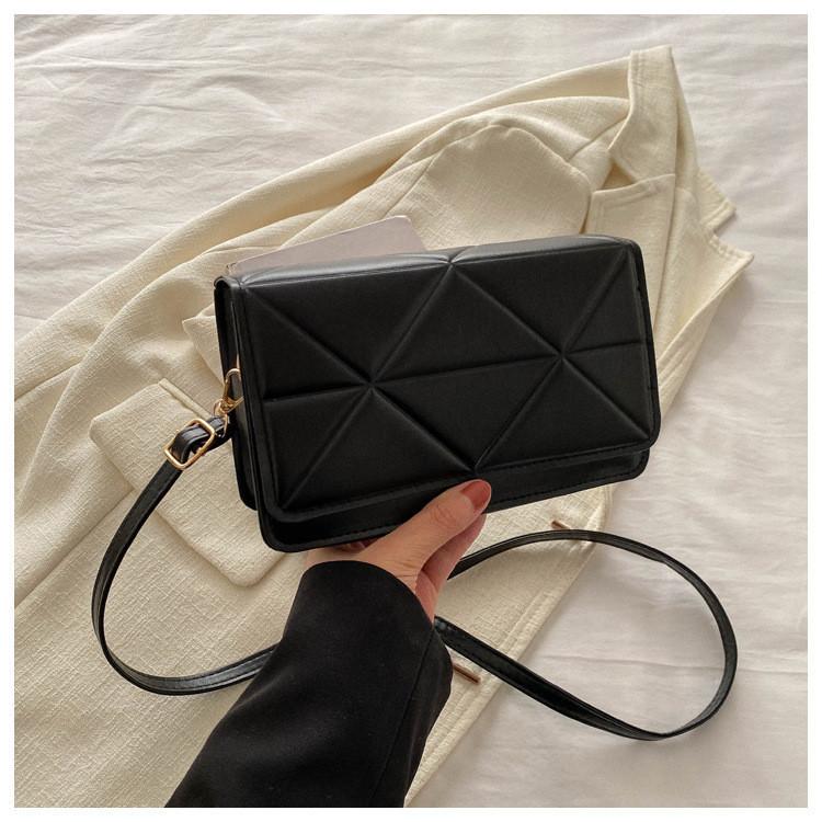 Elegant Black White Khaki Checkered Pu Handbag For Women Winter 2024 Fashionable Daily Use чёрный