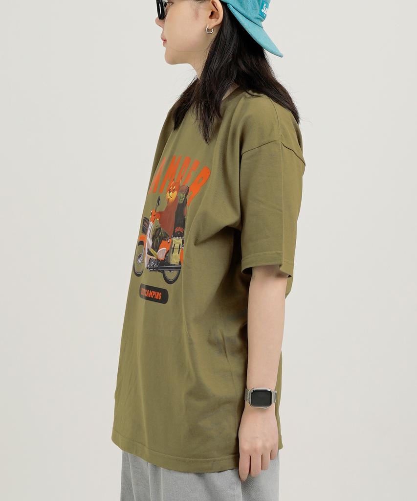 CREAM SODA LAB Moto Camp Short Sleeve T-Shirt Olive