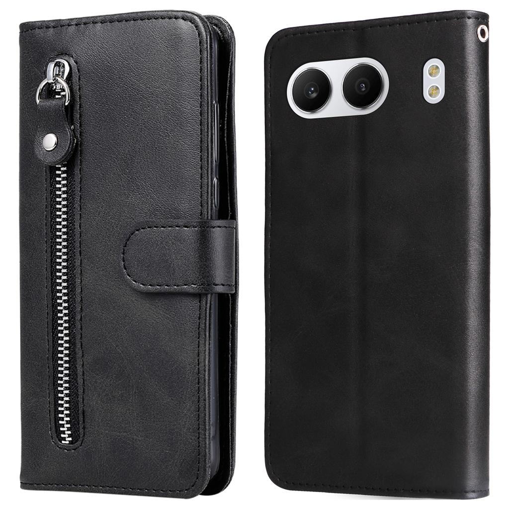 For OnePlus Nord 4 Case Zipper Wallet Calf Texture PU Leather Phone Cover