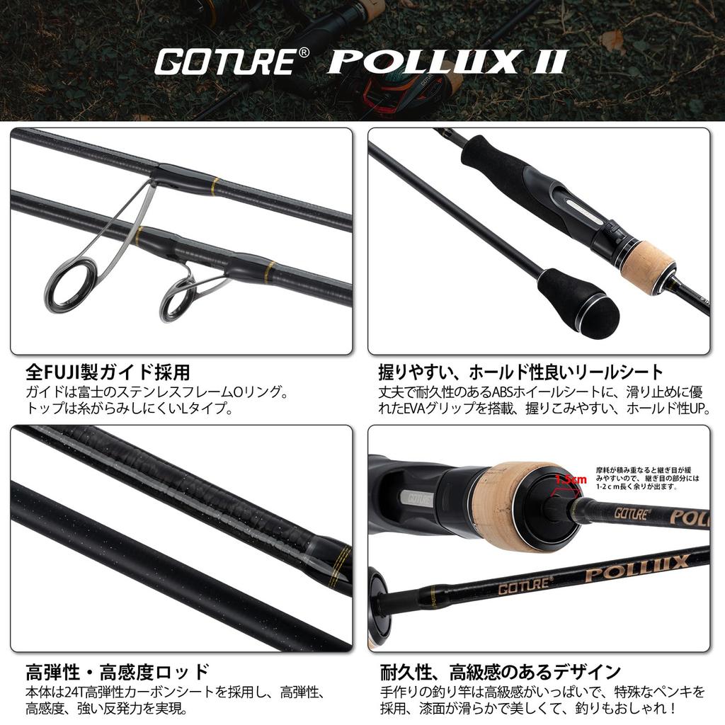 Goture POLLUX Slow Jigging Rod with Detachable Grip Jigging Rod Solid Top Sea Fishing Spinning Rod 632MLS 1.89M/6.3ft