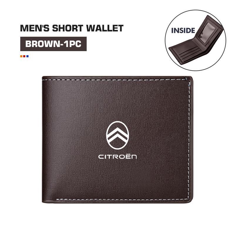 Auto Logo Herren Kurze Leder Geldbörse Mehrere Kartenfächer Zubehör Für Citroen C5 C1 C2 C6 C4L DS3 DS4 DS5 C-Elysee Grand