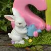 Easter Spring Rabbit Statue Table Decoration Tabletop Figurine for Home Party