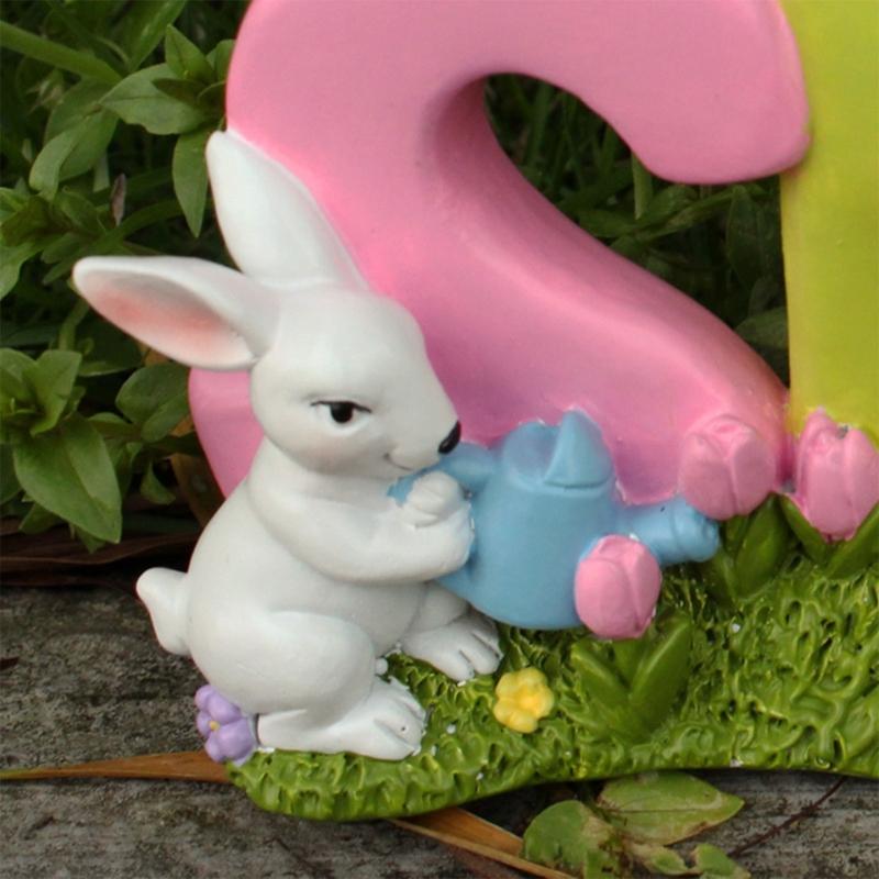 Easter Spring Rabbit Statue Table Decoration Tabletop Figurine for Home Party