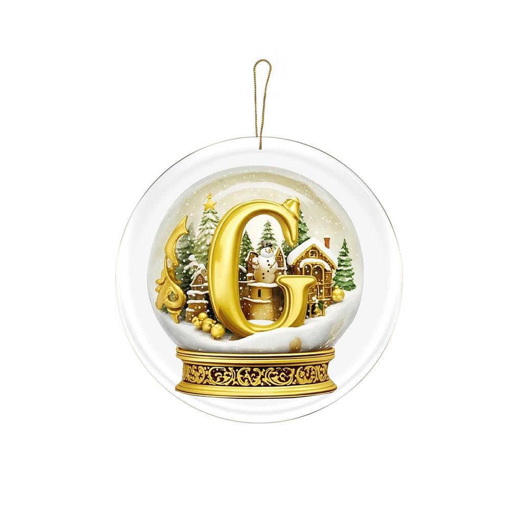 Dopis žlutá křišťálová koule akrylové auto Ornament vánoční stromeček přívěsek domácí dekorace