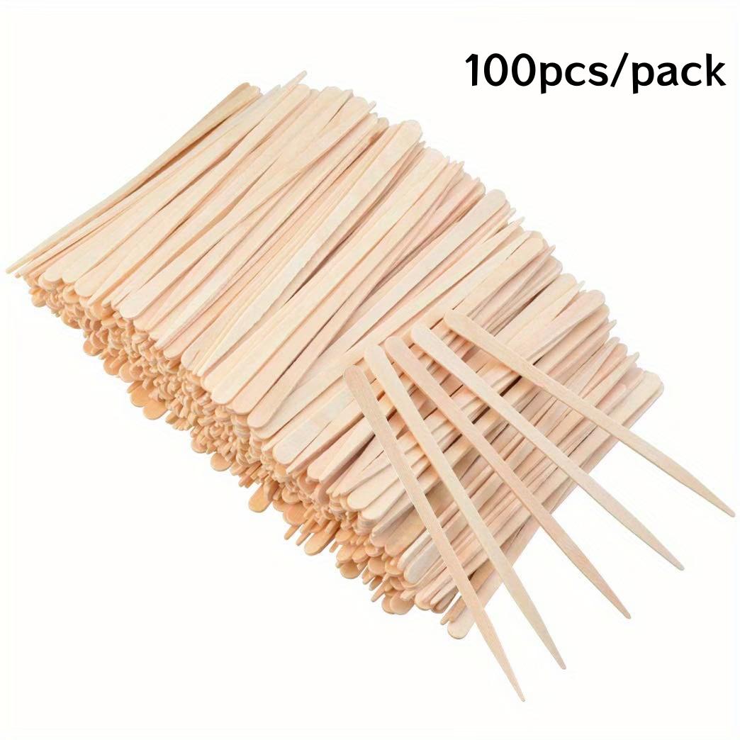 

100pcs Wooden Wax Sticks Disposable Hair Removal Wax Spatula Face Eyebrows Lip Waxing Applicator for Spa and Home Beauty Use