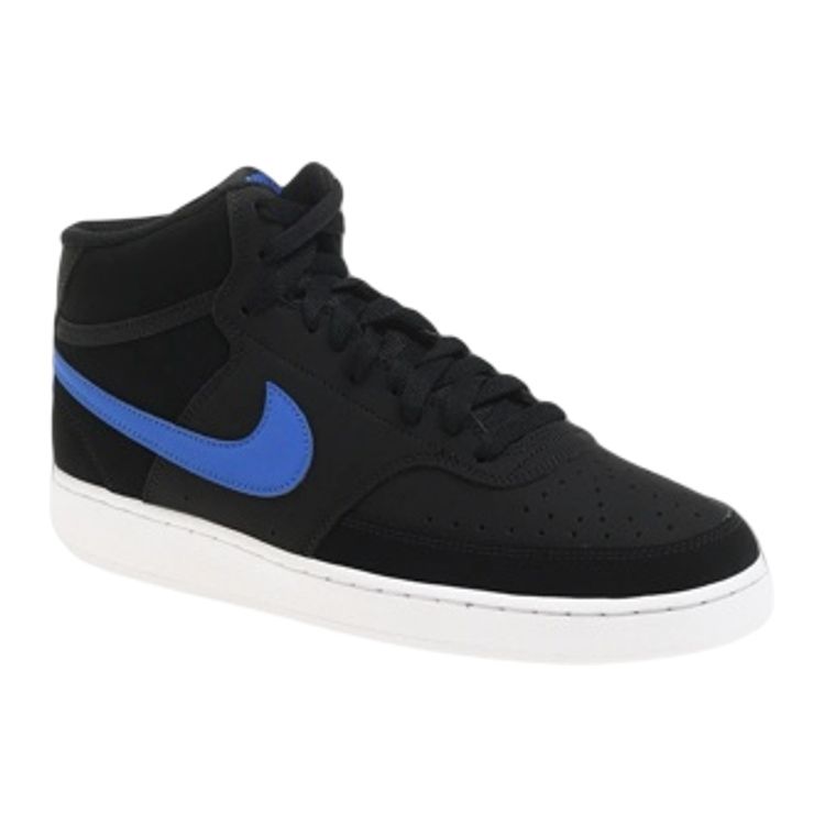 Nike Court Vision Mid Retro Casual Slip Resistant Shock Absorbing Durable High Top Sneakers Men Sneakers Black Blue CD5466-007