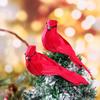 TENDYCOCO Artificial Red Cardinal Birds with Clip Simulated Foam Bird Adornment Ornament Birds Crafts Tree Home Outdoor Decorations,Pack of 2