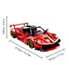 Non-Toxic New Red Racing Car Building Blocks Model Creative Technical Moc Assembly Desktop Collectible Birthday Halloween Christmas Gifts