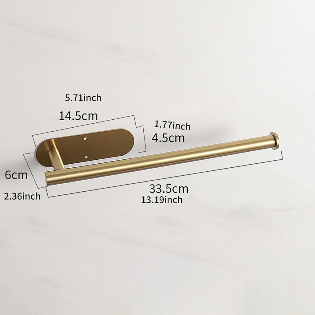 Kitchen Tissue Holder Stainless Steel Toilet Paper Roll Holder No Punching Toilet Wall Hanging Toilet Bathroom Tissue Rod