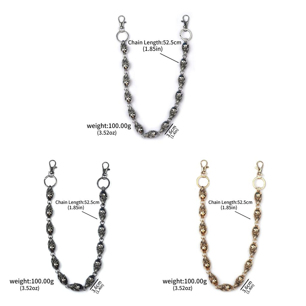 Dark Skull Metal Waist Chain With Punk Elements For Men Women Casual Wear