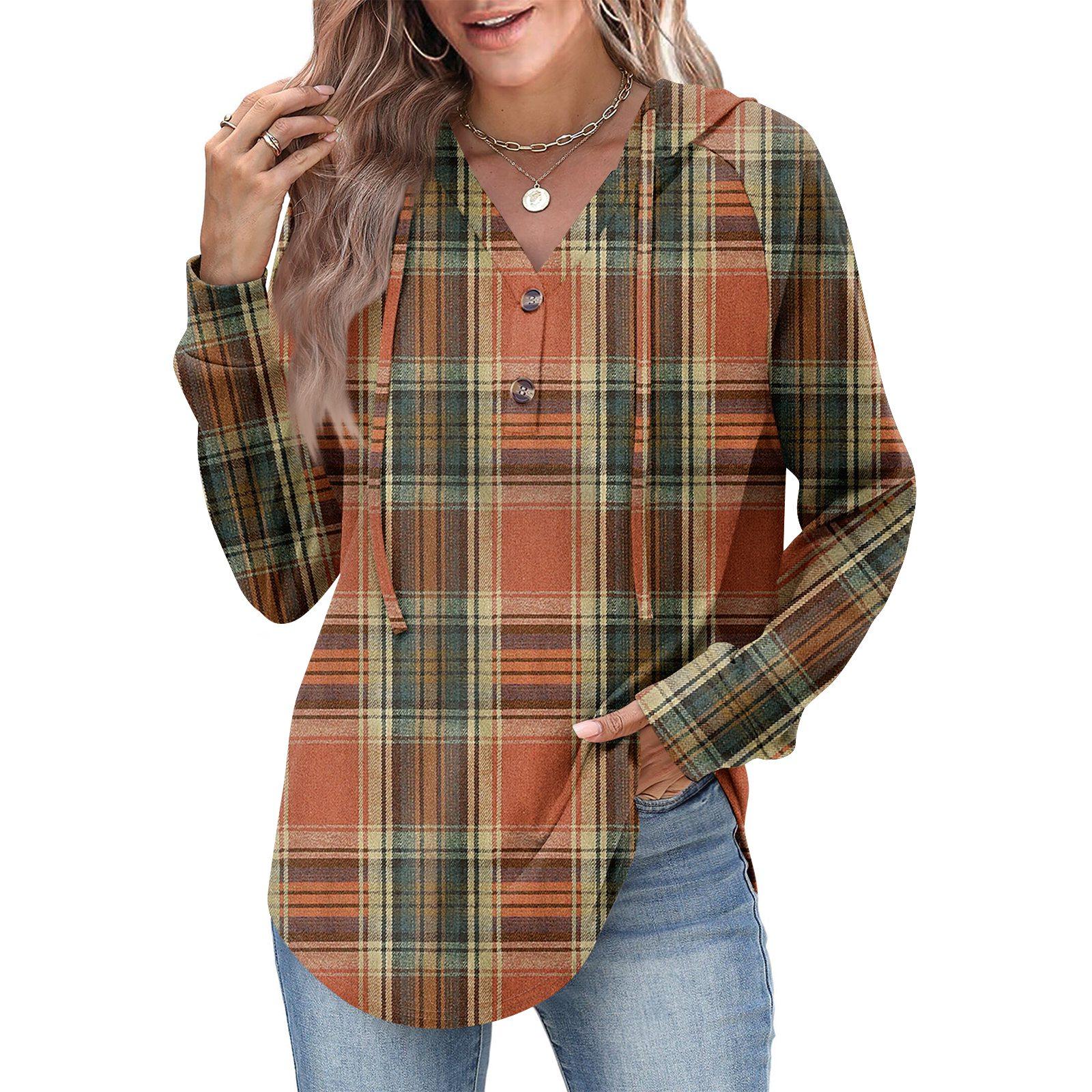 

Женская мода, женский легкий пуловер с длинными рукавами и карманами, толстовка с капюшоном в стиле консервативного стиля M оранжевый