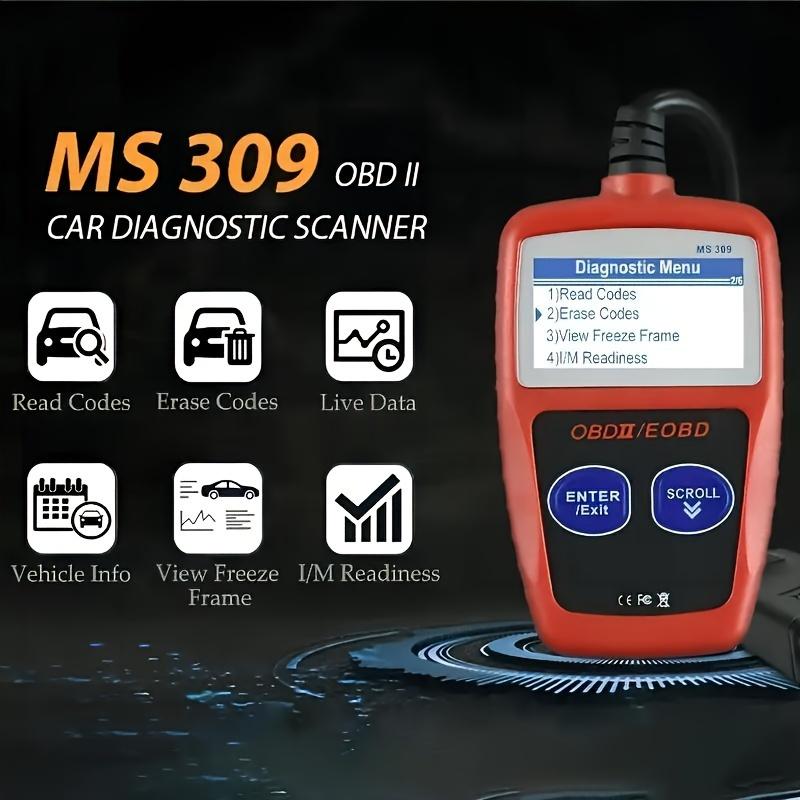 OBDII/E-OBD Car Diagnostic Scanner: Read Codes, Erase Codes, View Freeze Frame, I/M Readiness, and More