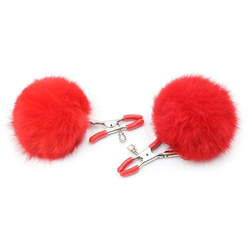 1Pairs Bondage Bowknot Small Bell Nipple Clamps Exotic Accessories Sexy Metal Breast Stimulation Hairball Sex Toys For Women