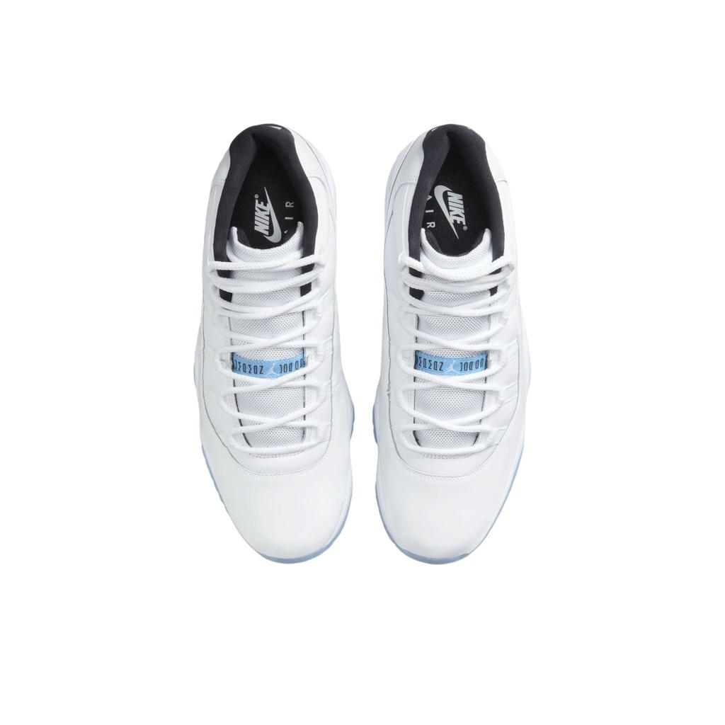 Air Jordan 11 Retro GS Legend Blue / Columbia 2024 Kids Sneakers White Black 378038-104