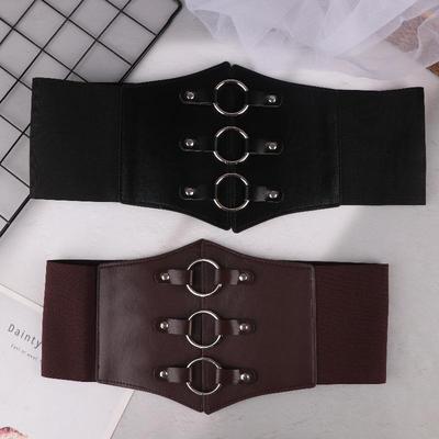 Fashionable Gothic Corset Belt Triple Buckle With Black Rivet Studs Elastic Waspie Waistband For Punk Women Perfect For Coats