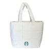 Starbucks Tote Bag, Eco Bag, Large Capacity, Mother's Bag, Quilted, White, 2-Way, Brand Name