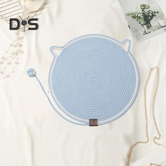 Natural Cotton Rope Cat Scratch Pad Easy To Clean Multi-Functional Indoor Pet Scratching Pad Wall Furniture Protector