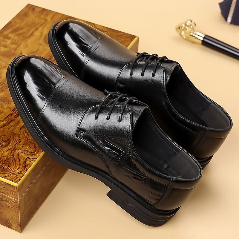 Men's Leather Shoes Dress Oxford Shoes Classic Lace Up Formal Shoes Wedding Shoes