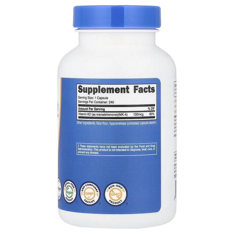 Vitamin K2 MK-4, 100 Mcg, 240 Capsules