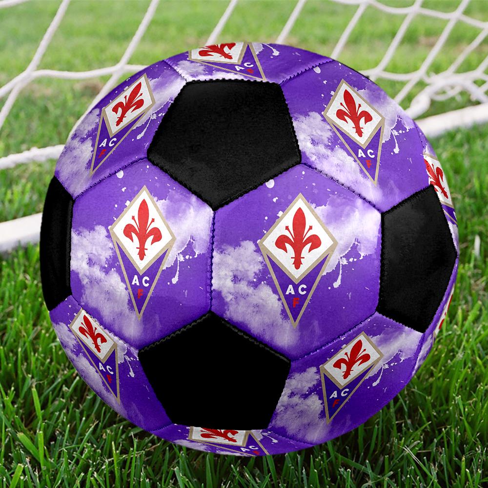 SIZE 5 ACF Fiorentina Soccer Ball Colorful All Ages Machine Stitched PVC Competition Ready Durable High-Bounce