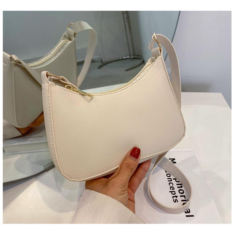 Cute Solid Color Small Square Bag Lightweight Portable Single Shoulder Armpit Bag for Students School Daily