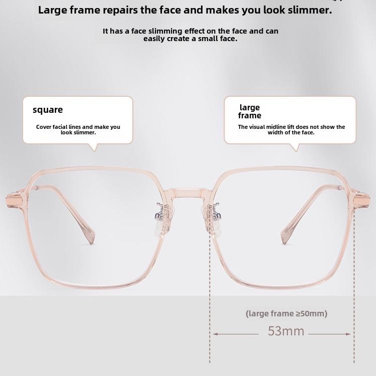Ultra-Light Brown Square Myopia Glasses for Women with Degree Lenses, Thin Frame Without Makeup
