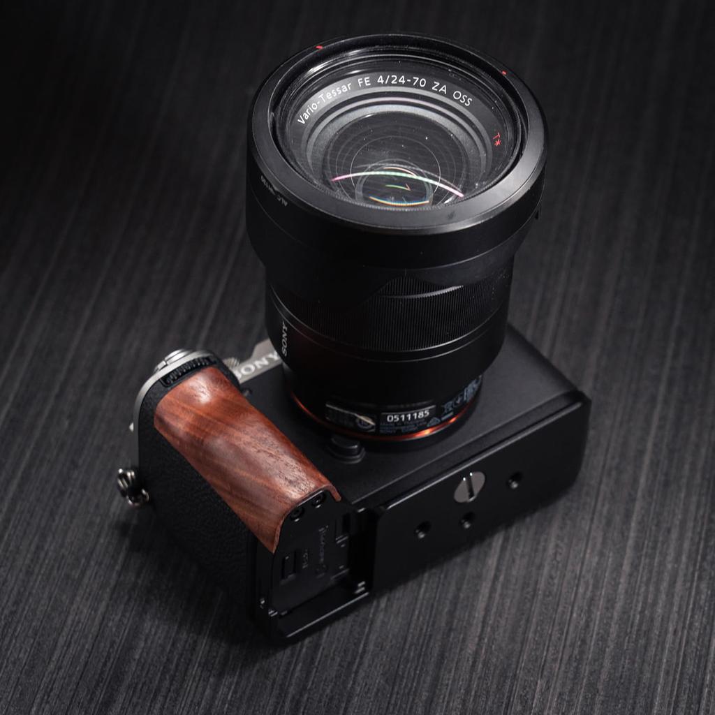 Kompatibel med Sony A7C Mark II A7C2 A7CR kamera eksklusiv plate Retro håndtak i ekte tre Arca standardspesifikasjon [Iborrys] ILCE-7CM2 L-formet ·