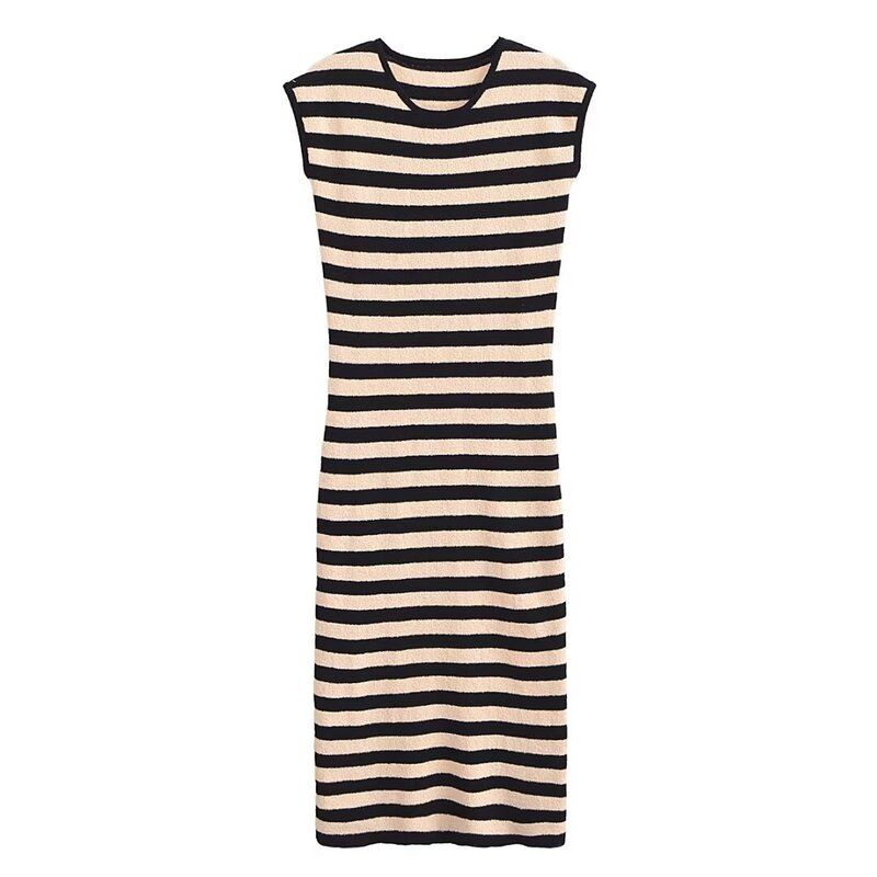 Fashion Style 2024 Spring New Women's Clothing Silm Easiest for Match Knitting Mid Length Long Length Dress 8779158 070