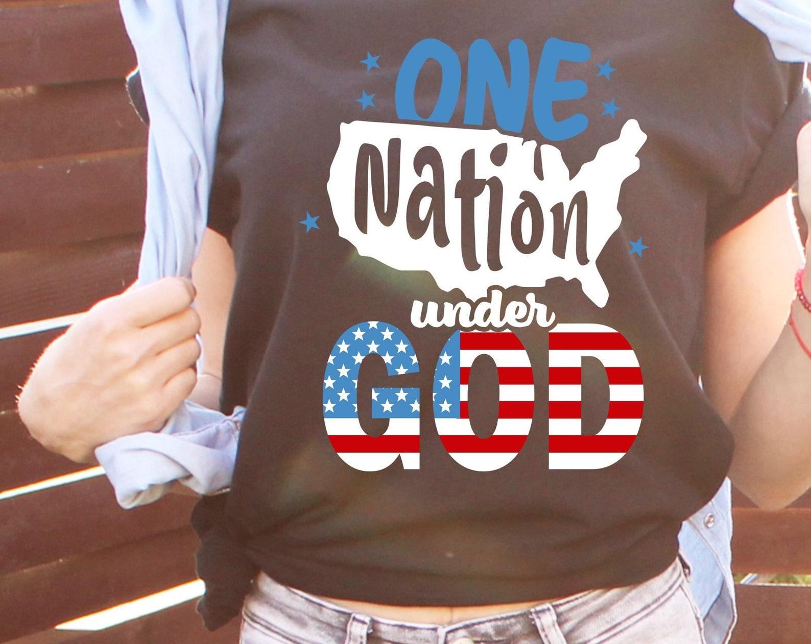 One Nation under God, patriotic tshirt, patriot shirt, fun patriotic tshirt, religious shirt 4XL